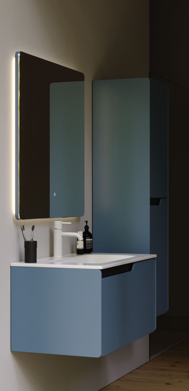 Lyon Matt Silk Grey 60 cm Bathroom Cabinet Set