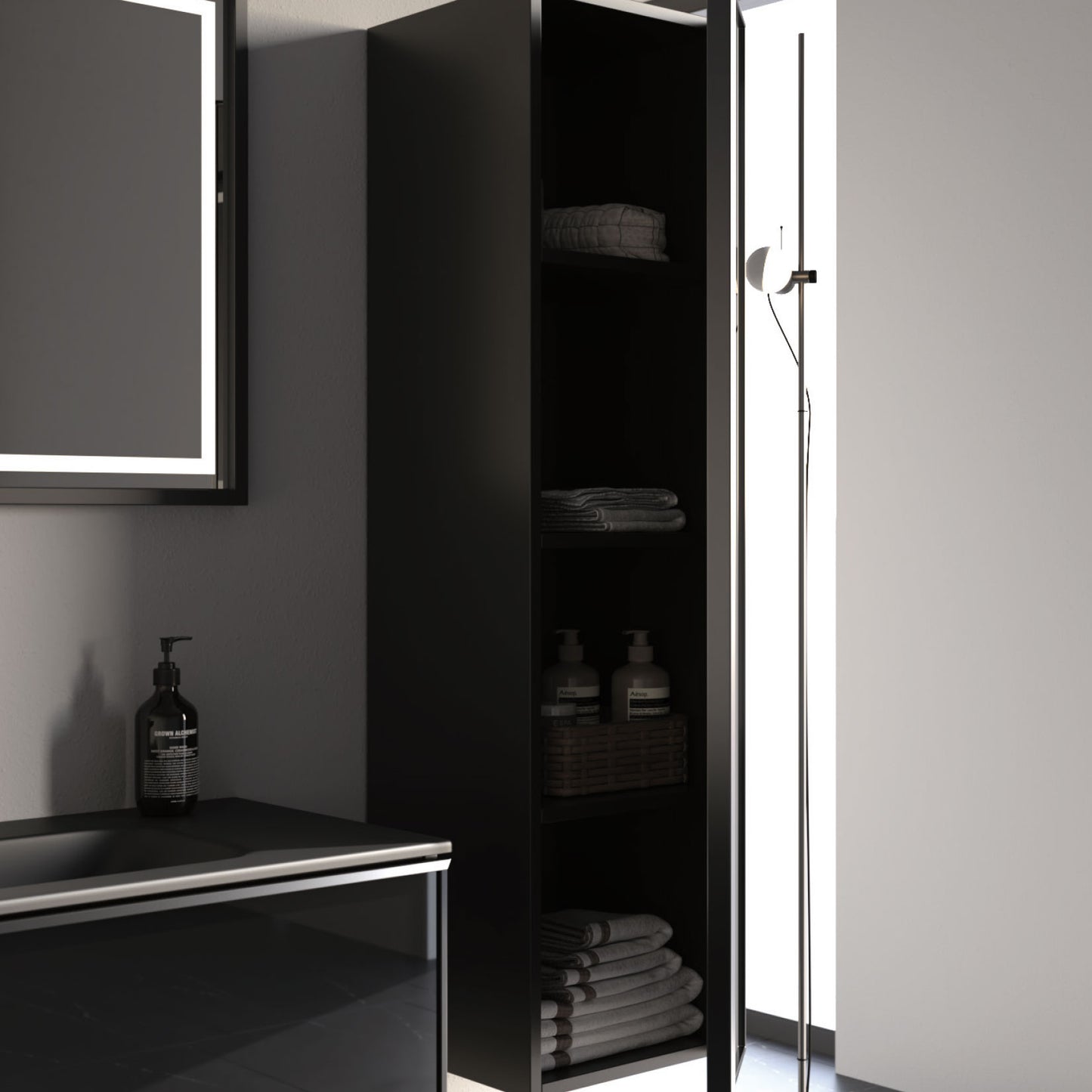 Fonte Black 100 cm Bathroom Cabinet Set