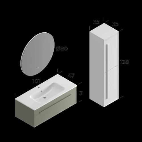 Lugo Bathroom Cabinet Set