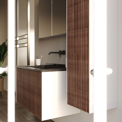 Arte Wood/Black 140 cm Bathroom Cabinet Set
