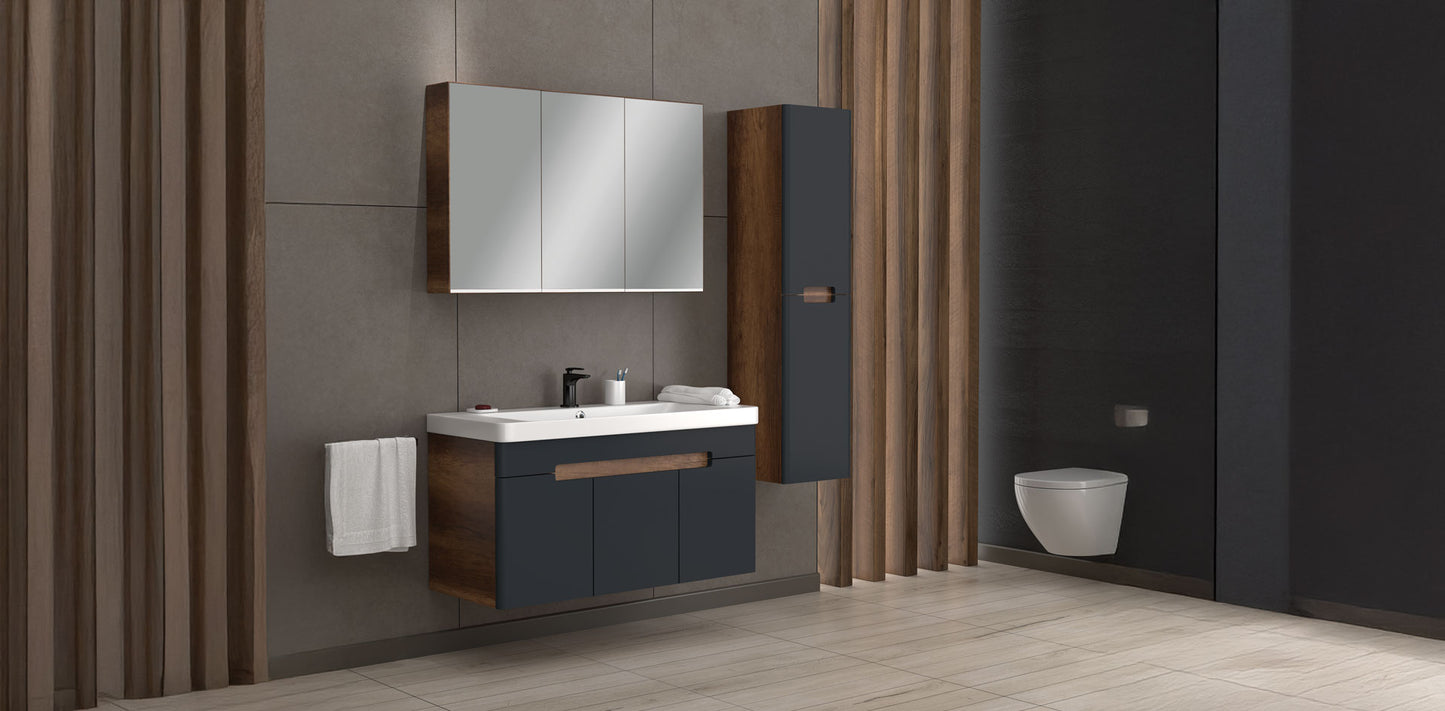 Trend Baroq / Matt Antracite 105 cm Bathroom Cabinet Set