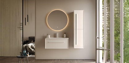 Lugo Matt White 80 cm Bathroom Cabinet Set