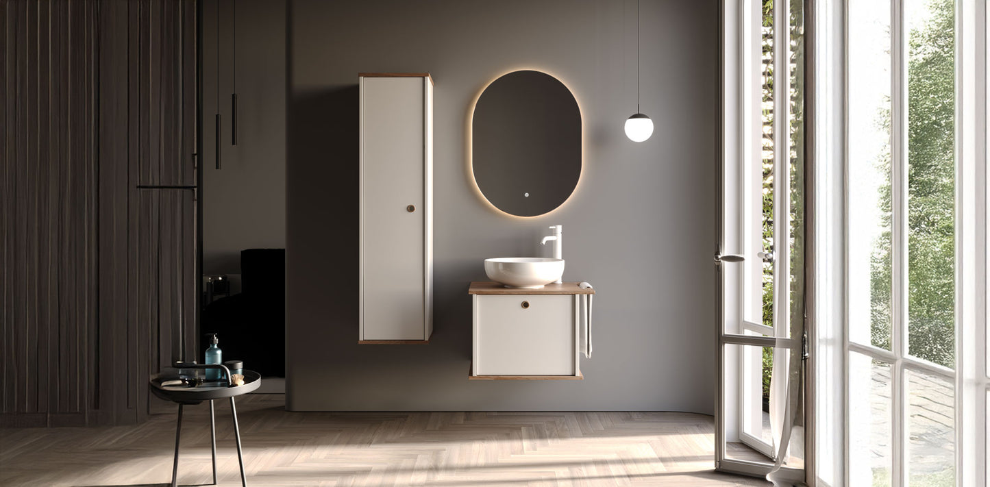 Arma Wood/White 60 cm Bathroom Cabinet Set
