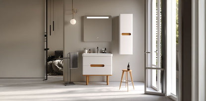 Masal Matt White 80 Cm Bathroom Cabinet Set