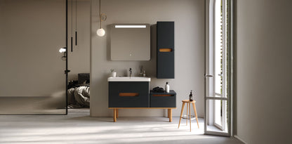 Masal Matt Antracite 130 Cm Bathroom Cabinet Set