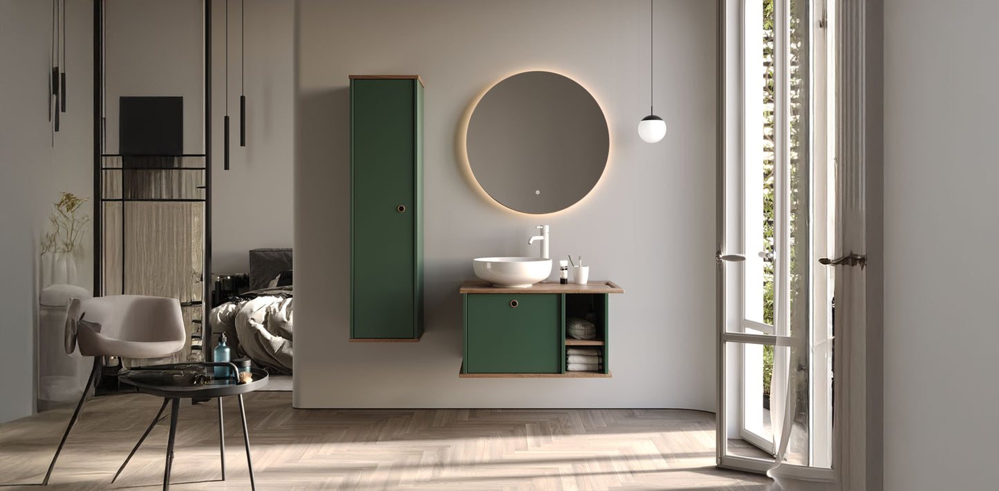 Arma Matt Dark Green 80 cm Bathroom Cabinet Set