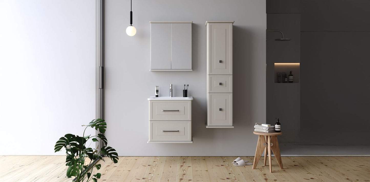 Terra Matt Silk Grey 60 cm Bathroom Cabinet Set