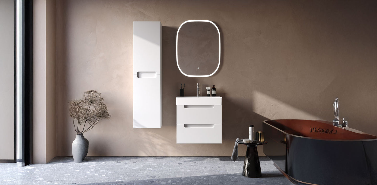 Maddox Matt White 60 cm Bathroom Cabinet Set