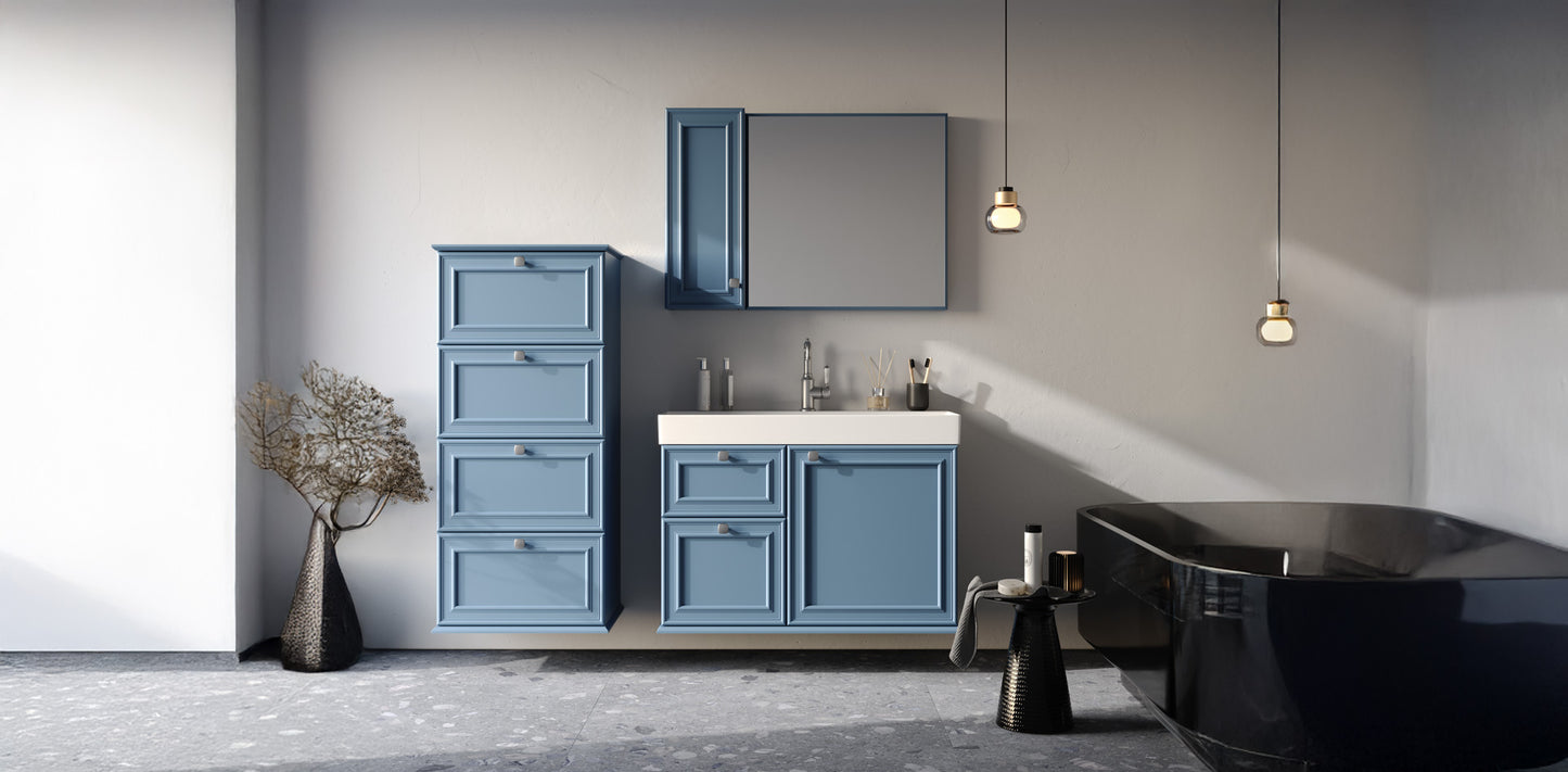 Stella Matt Dove Blue 100 cm Bathroom Cabinet Set
