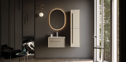 Lugo Matt Silk Grey 60 cm Bathroom Cabinet Set