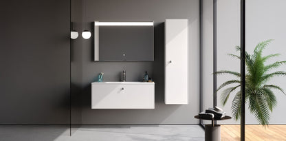 Nova Matt White 100 cm Bathroom Cabinet Set