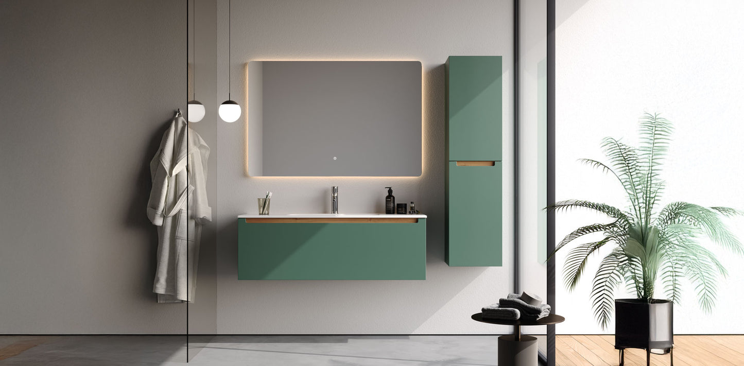 Ibiza Matt Dark Green 120 cm Bathroom Cabinet Set