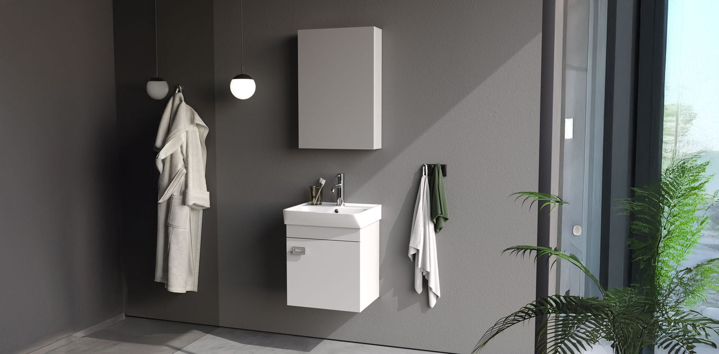 Neon Matt White 45 cm Bathroom Cabinet Set