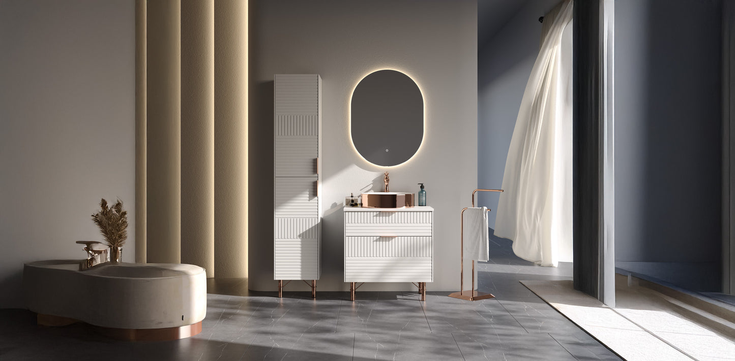 Fiore White 65 cm Bathroom Cabinet Set