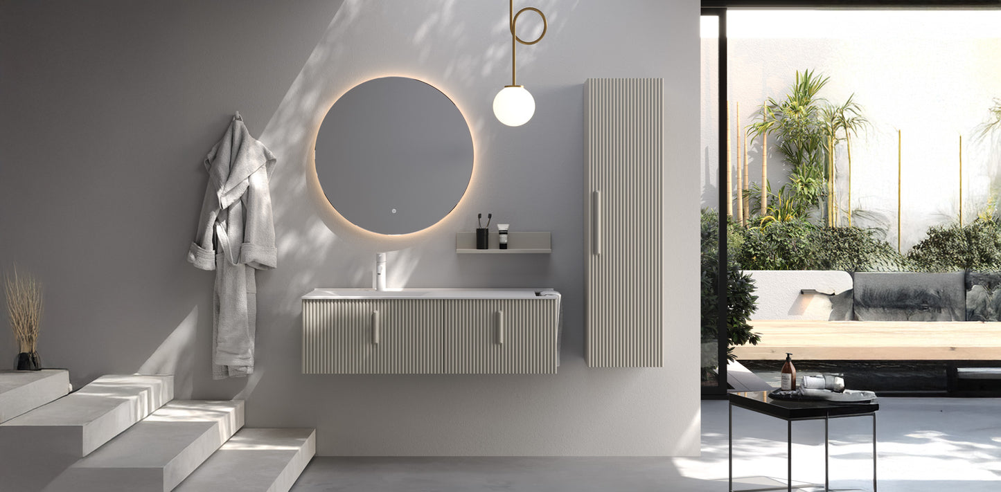 Bari Matt Silk Grey 100 cm Bathroom Cabinet Set