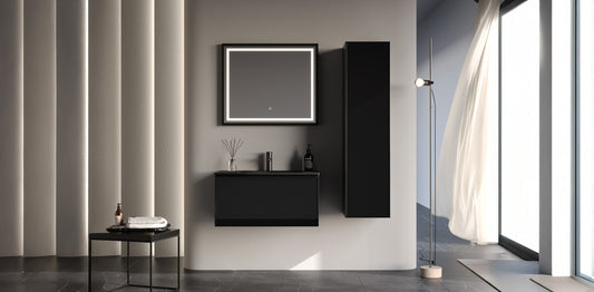 Fonte Black 80 cm Bathroom Cabinet Set