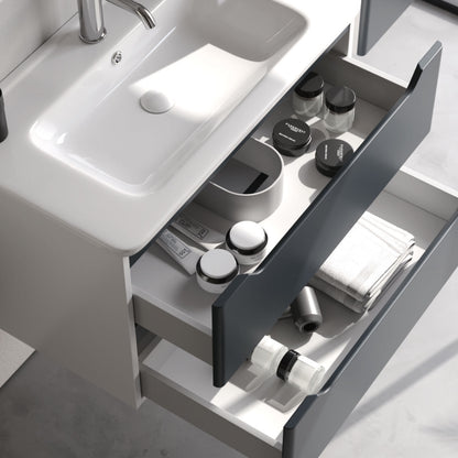 Perla Matt Antracite / Matt White 80 cm Bathroom Cabinet Set