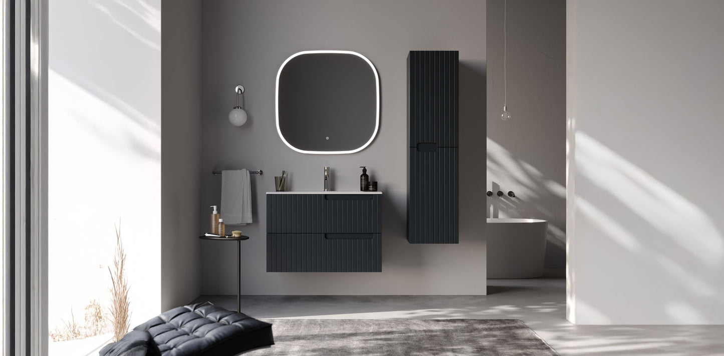 Enza Matt Antracite 80 cm Bathroom Cabinet Set