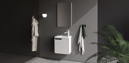 Lyon Matt White 50 cm Bathroom Cabinet Set