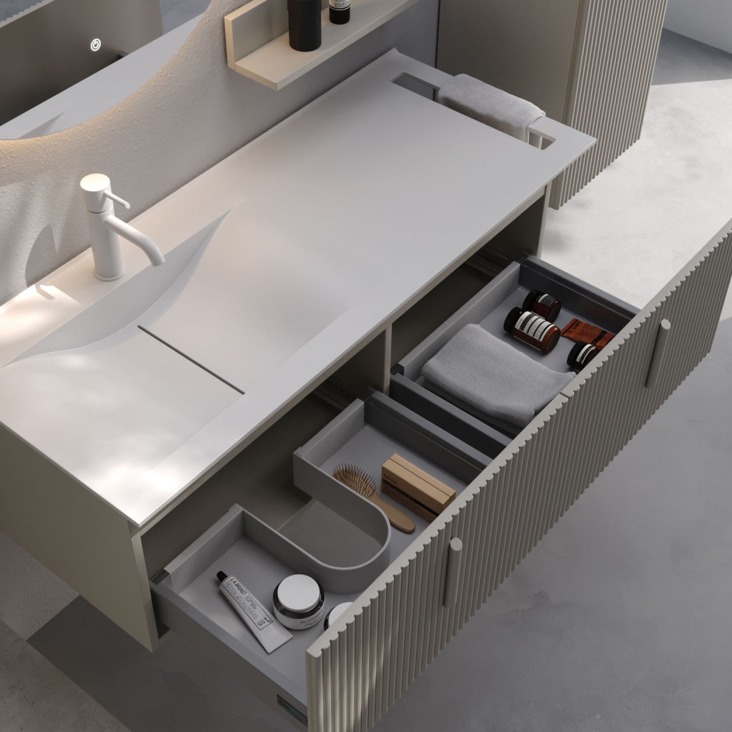 Bari Cherry 80 cm Bathroom Cabinet Set