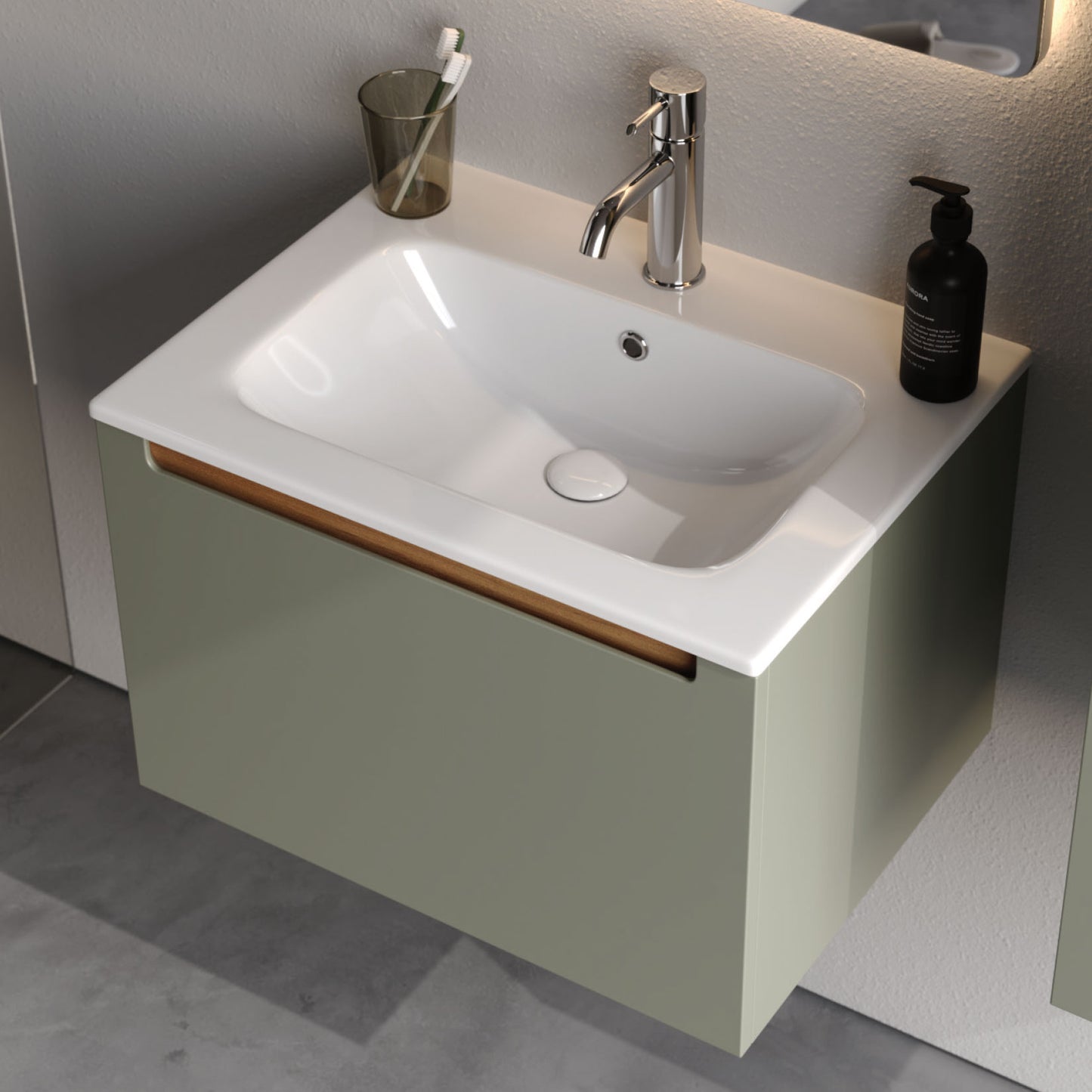 Ibiza Matt Dark Green 120 cm Bathroom Cabinet Set