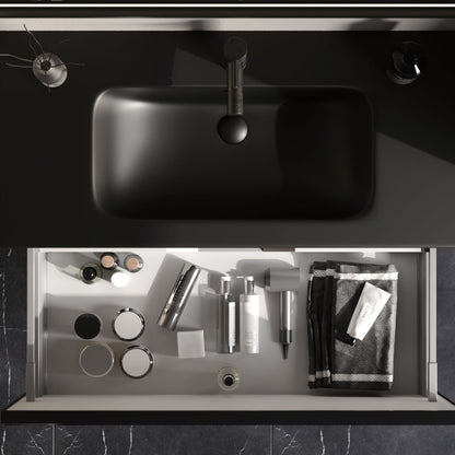 Fonte Black 100 cm Bathroom Cabinet Set