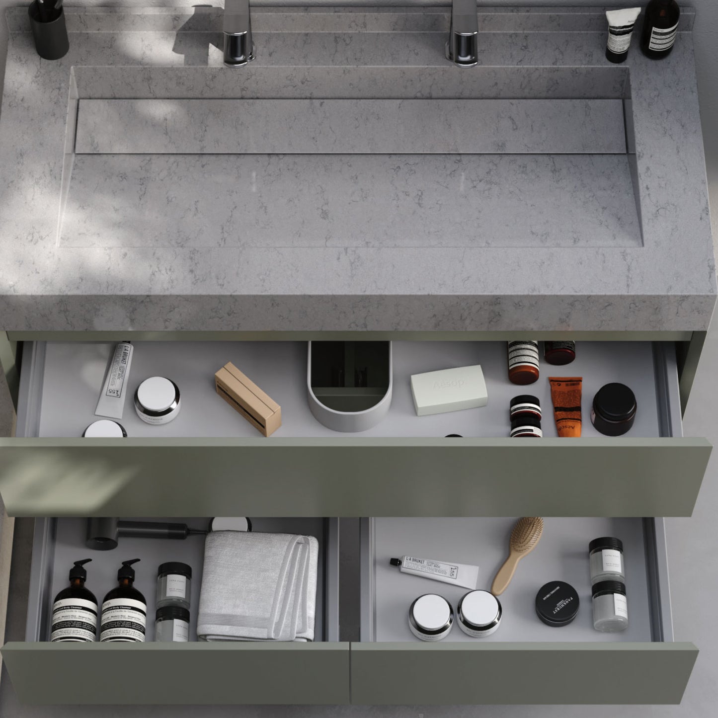 Lucca Matt Cement Grey 120 cm Bathroom Cabinet Set