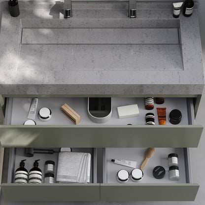 Lucca Matt Cement Grey 120 cm Bathroom Cabinet Set