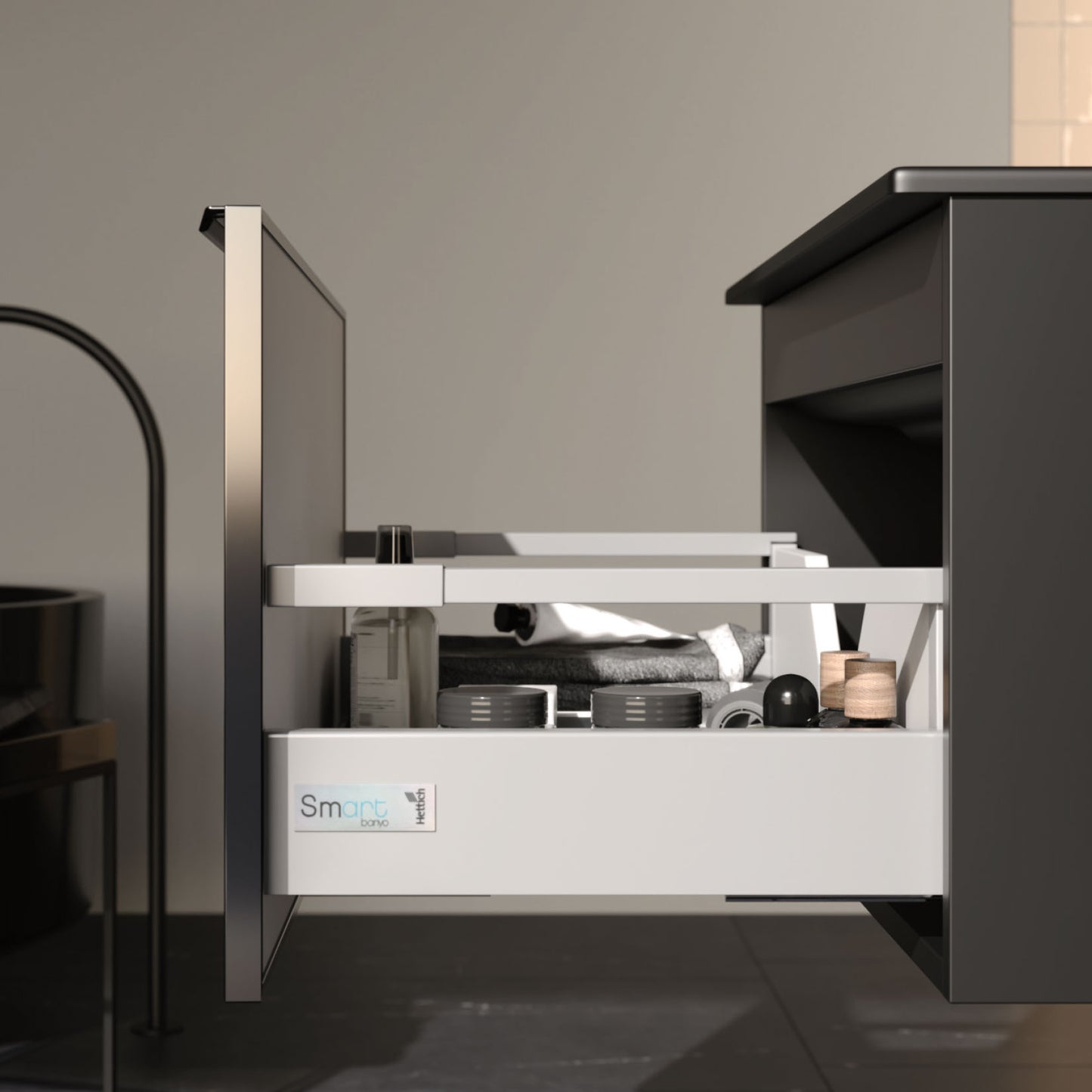 Fonte Black 80 cm Bathroom Cabinet Set