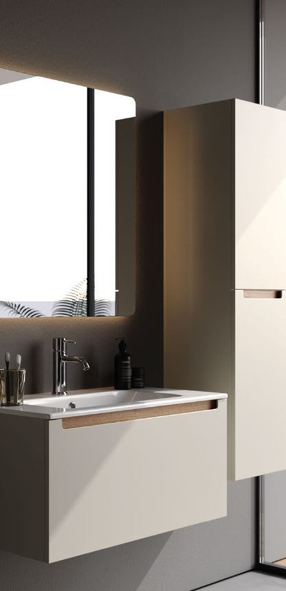 Ibiza Matt Silk Grey 80 cm Bathroom Cabinet Set