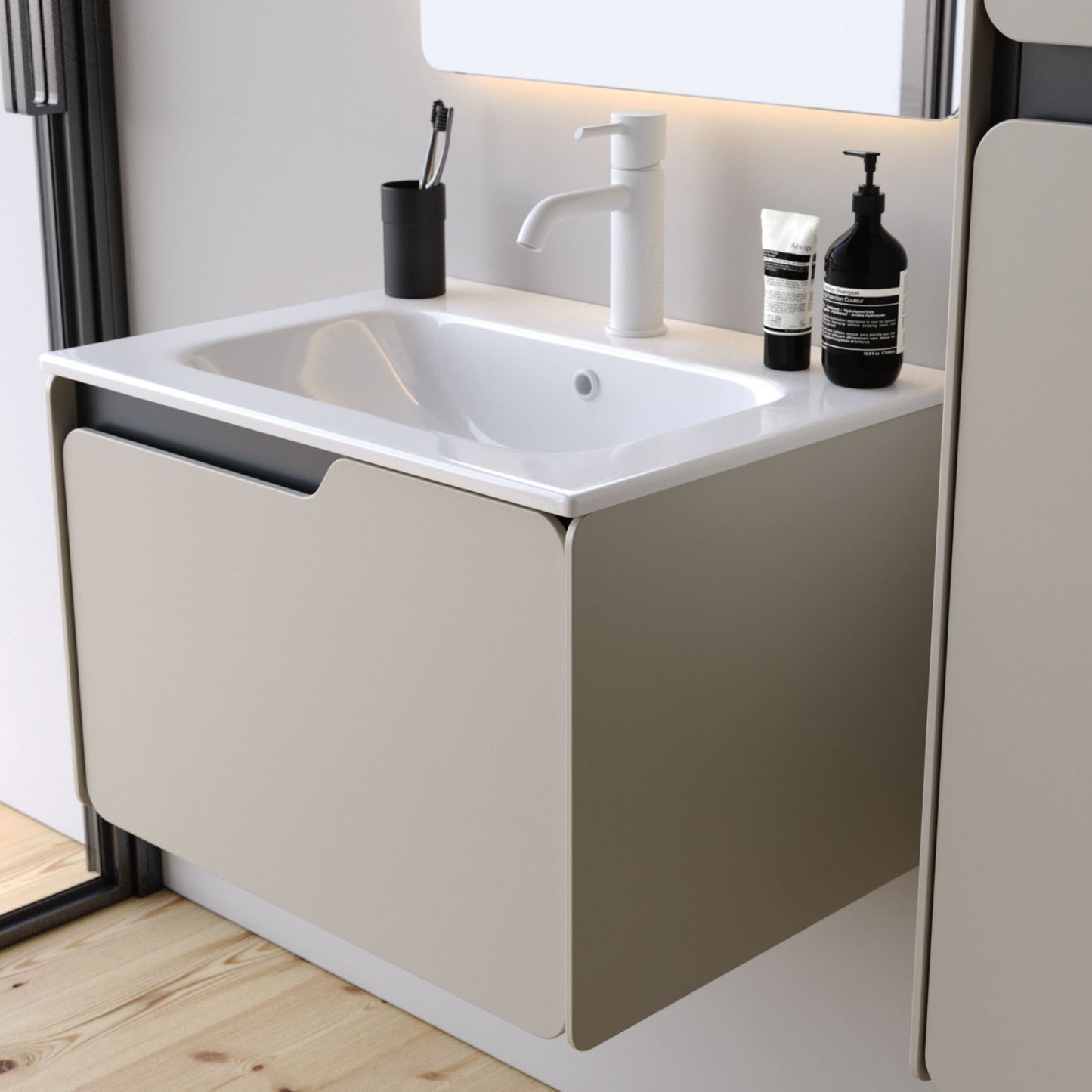 Lyon Matt Dove Blue 80 cm Bathroom Cabinet Set