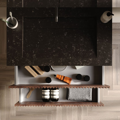 Arte Wood/White 85 cm Bathroom Cabinet Set