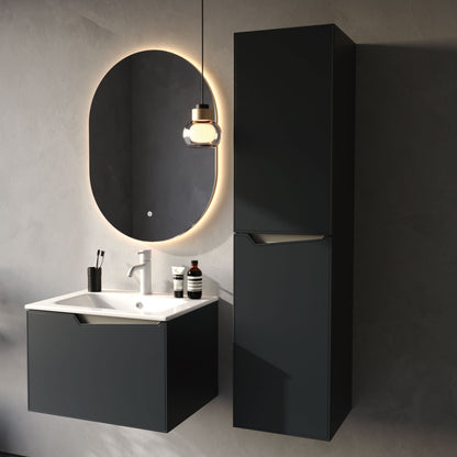 Braga Matt White 100 cm Bathroom Cabinet Set