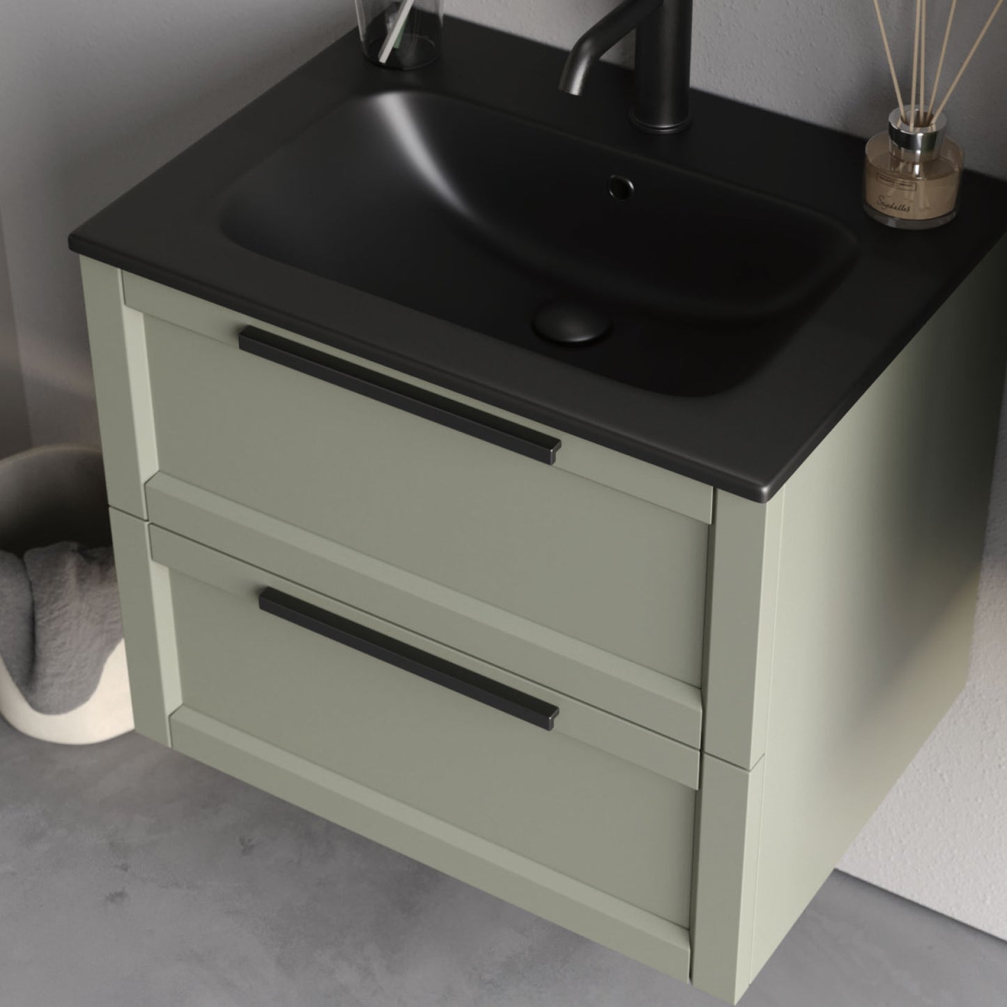 Laguna Matt Cement Grey 60 cm Bathroom Cabinet