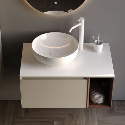 Toledo Matt Silk Grey 80 cm Bathroom Cabinet Set