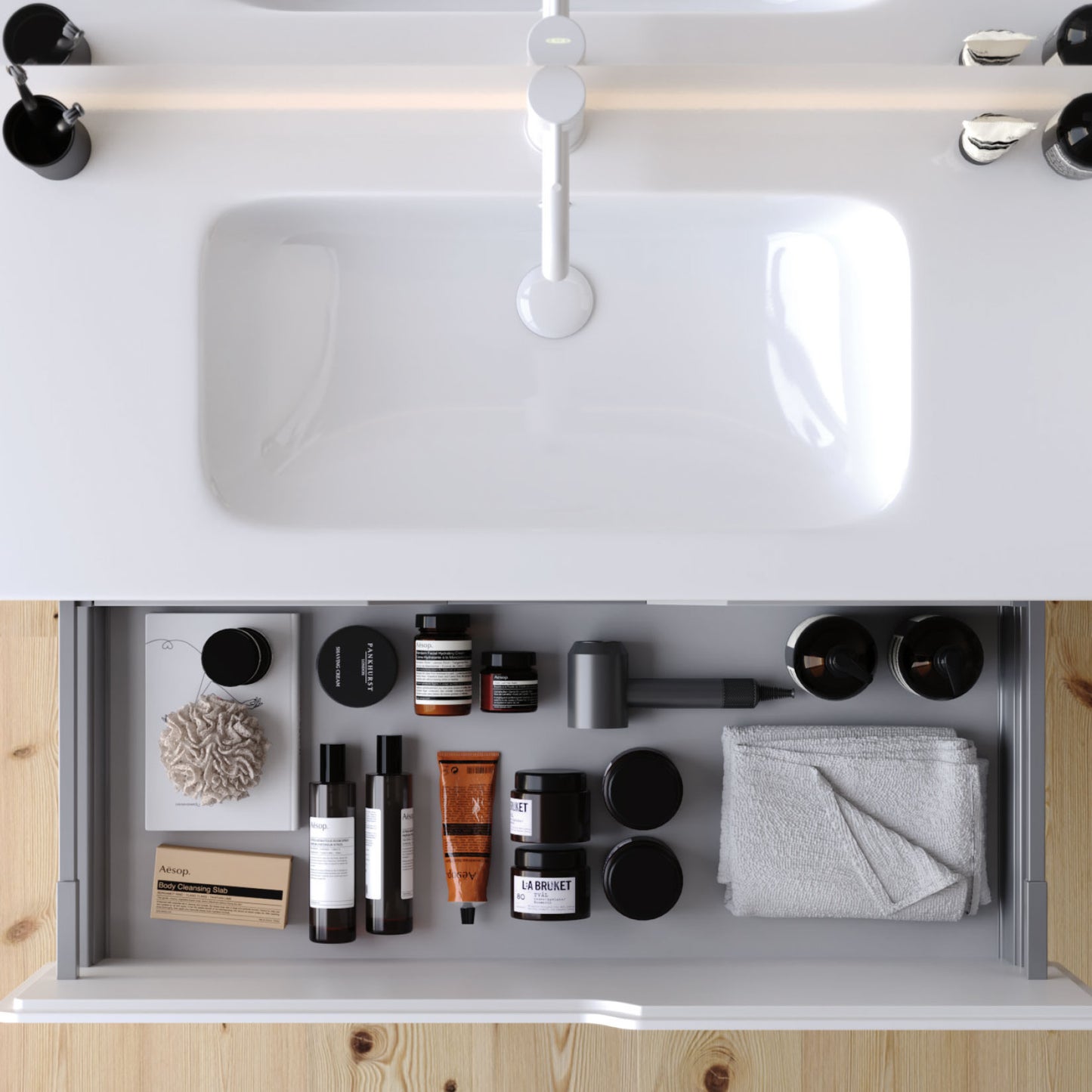 Lyon Matt Silk Grey 60 cm Bathroom Cabinet Set