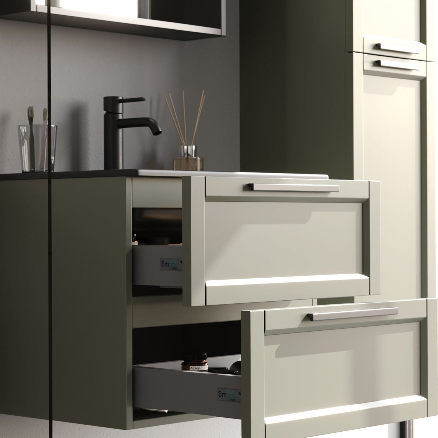 Laguna Matt Cement Grey 60 cm Bathroom Cabinet