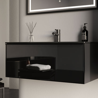 Fonte Black 100 cm Bathroom Cabinet Set