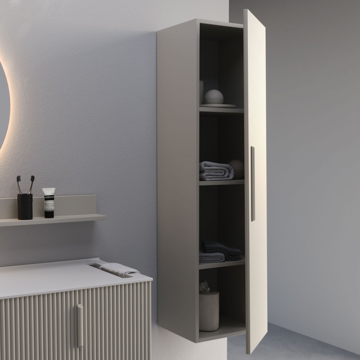 Bari Cherry 80 cm Bathroom Cabinet Set