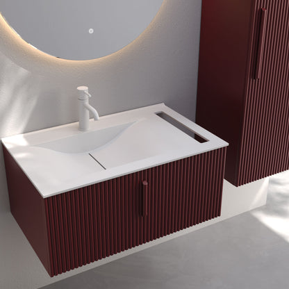 Bari Cherry 80 cm Bathroom Cabinet Set
