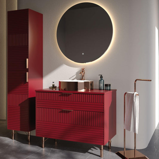 Fiore Claret 85 cm Bathroom Cabinet Set