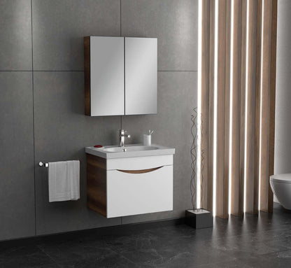 Smile 85cm Baroque MDF/Matte White Bathroom Cabinet Set or Single Options -  Ready to Install, Pre-Assembled, Wall Mounted