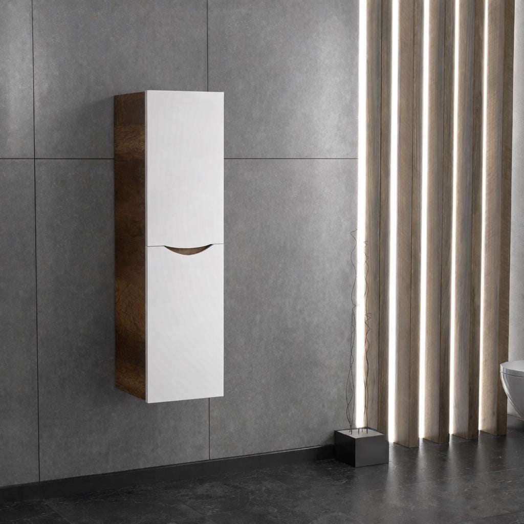Smile 85cm Baroque MDF/Matte White Bathroom Cabinet Set or Single Options -  Ready to Install, Pre-Assembled, Wall Mounted