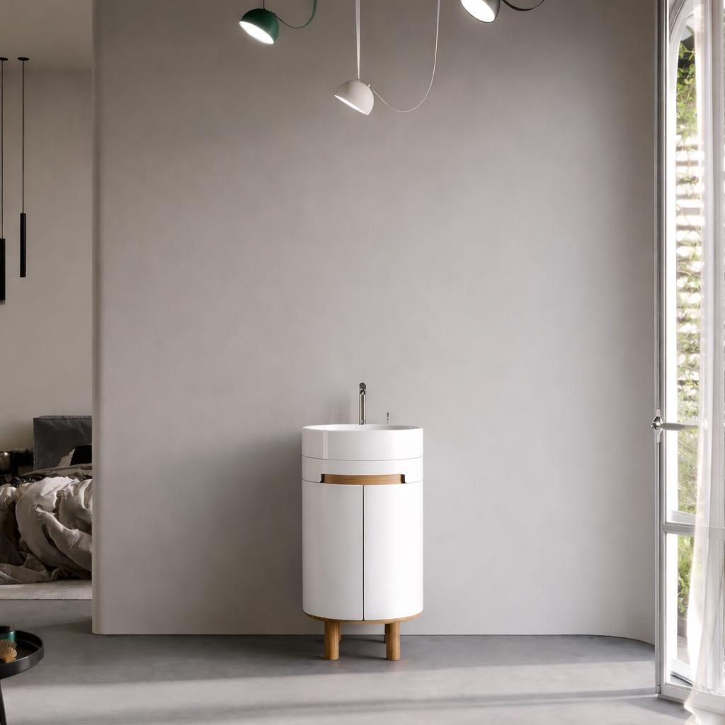 Masal 42 cm White Bathroom Cabinet Set or Single Options - Ready to Install, Pre-Assembled, Wall Mounted