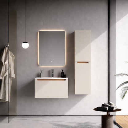 ibiza 60 cm Silk Gray Bathroom Cabinet Set or Single Options - Ready to Install, Pre-Assembled, Wall Mounted