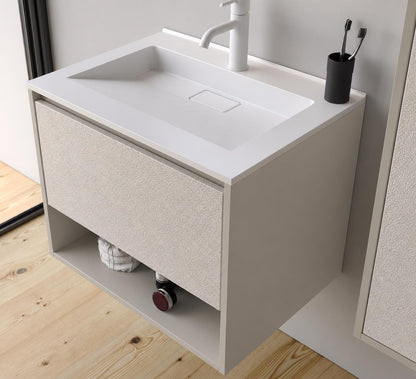Duru 80 cm Silk Gray Bathroom Cabinet Set or Single Options - Ready to Install, Pre-Assembled, Wall Mounted