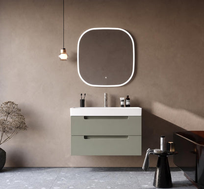 Maddox 85 cm Cement Gray Bathroom Cabinet Set or Single Options - Ready to Install, Pre-Assembled, Wall Mounted