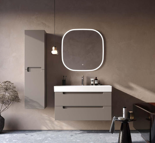 Maddox 100 cm Beige Bathroom Cabinet Set or Single Options - Ready to Install, Pre-Assembled, Wall Mounted