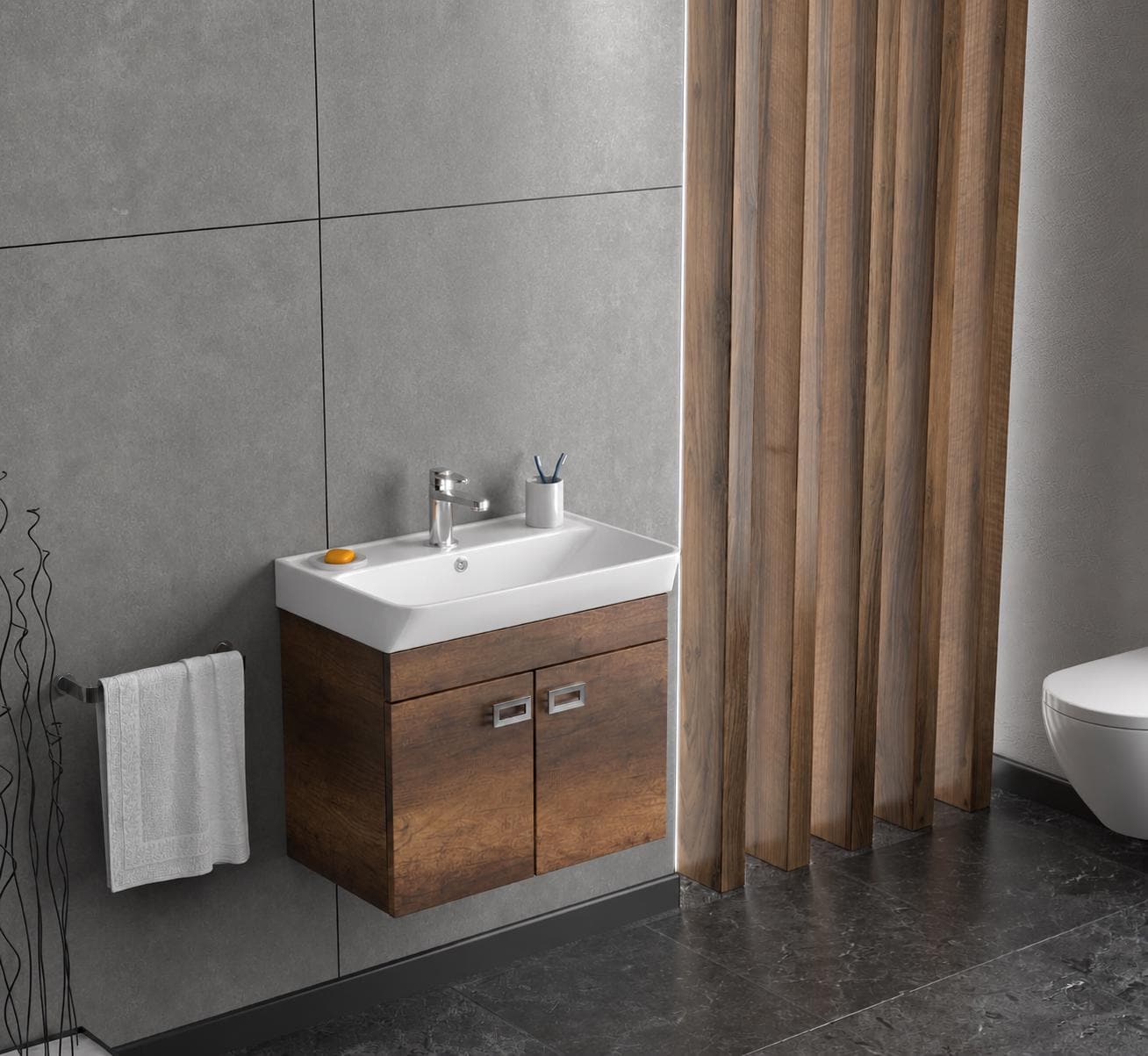Neon 60 cm Baroque Bathroom Cabinet Set or Single Options - Ready to Install, Pre-Assembled, Wall Mounted