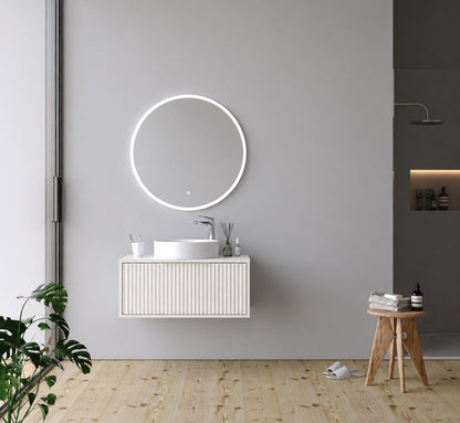 Hole 85 cm White Bathroom Cabinet Set or Single Options- Ready to Install, Pre-Assembled, Wall Mounted